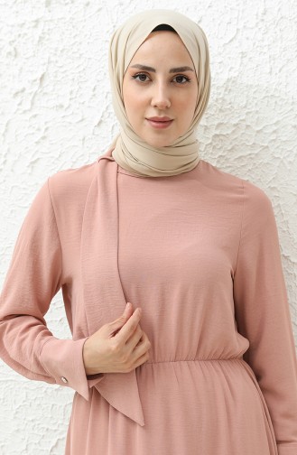 Aerobin Stoff geraffte Kleid 40200-05 Rose  40200-05