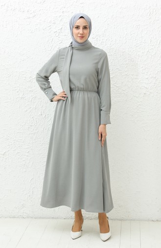 Aerobin Fabric Shirred Waist Dress 40200-07 Gray 40200-07