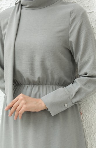 Aerobin Fabric Shirred Waist Dress 40200-07 Gray 40200-07