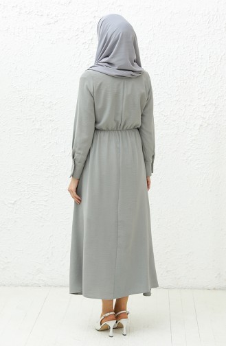 Aerobin Fabric Shirred Waist Dress 40200-07 Gray 40200-07