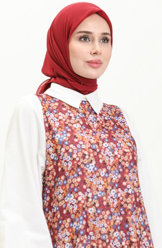 Claret red İslamitische Jurk 0002-01