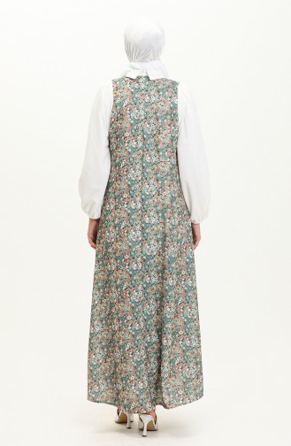 Floral gemustertes Kleid 0002-02 Grün 0002-02