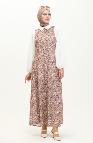 Floral gemustertes Kleid 0002-03 Nerz 0002-03