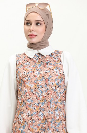 Floral gemustertes Kleid 0002-03 Nerz 0002-03