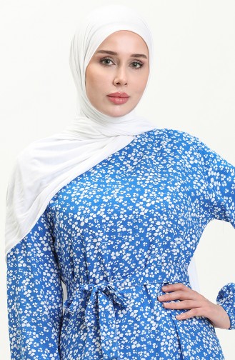 Robe à Ceinture 0014-01 Bleu Roi 0014-01