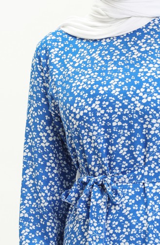 Robe à Ceinture 0014-01 Bleu Roi 0014-01
