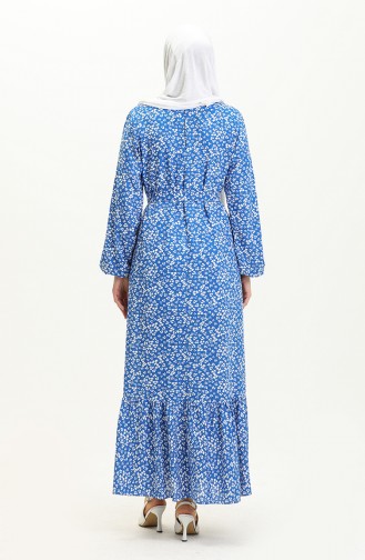 Robe à Ceinture 0014-01 Bleu Roi 0014-01