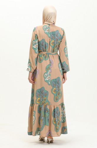 Viscose Skirt Shirred Dress 0021-01 Mink 0021-01