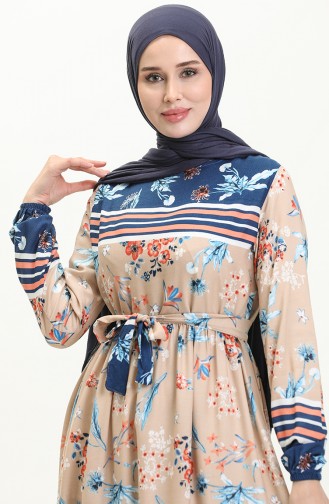 Robe à Motifs 0036-01 İndigo Vison 0036-01