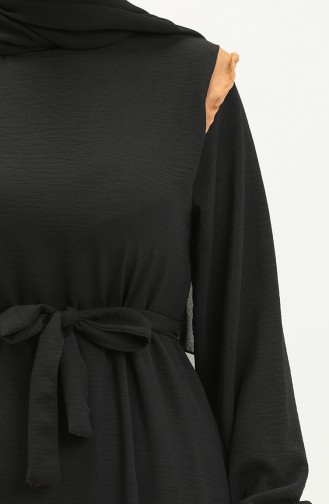 Aerobin Stoff Farbe Garniert Kleid 0040-02 Schwarz Tabak 0040-02