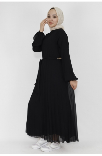 Schwarz Hijab Kleider 29871-01