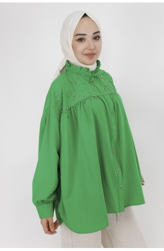 Green Overhemdblouse 7120-01