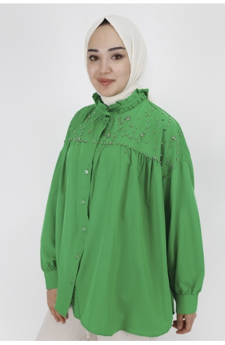 Green Overhemdblouse 7120-01