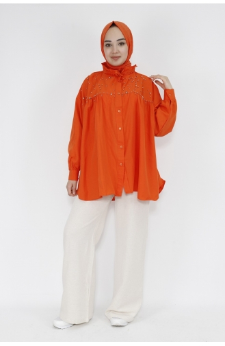 Orange Overhemdblouse 7120-04