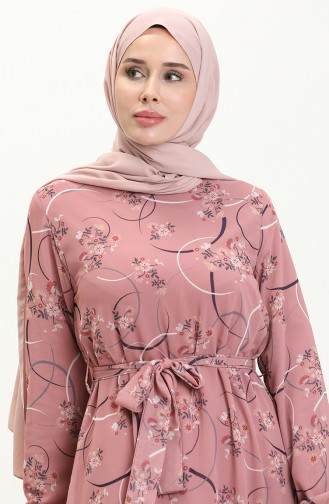 Printed Chiffon Dress  81817-01 Dusty Rose 81817-01