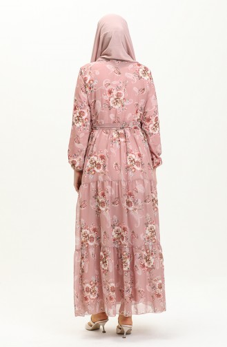 Printed Chiffon Dress 91823-02 Dusty Rose 91823-02