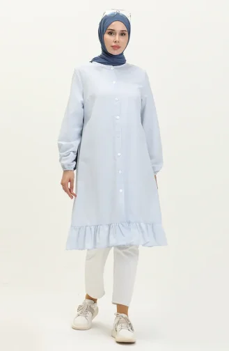 Ruffled Tunic 1867-02 Blue white 1867-02