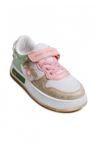 Unisex Çocuk Sneaker Ayakkabı 461Xca3002 Bej Beyaz Su Yesıl