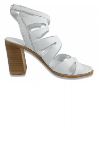 White Summer Sandals 13257