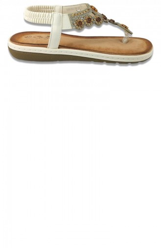 White Summer Sandals 13674