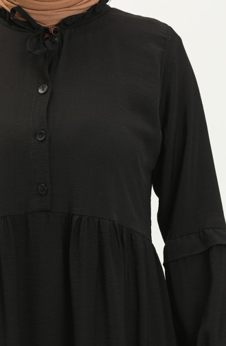 Aerobin Fabric Shirred Dress 24y8973-06 Black 24Y8973-06