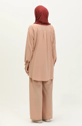 Embroidered Linen Two Piecee Suit 24Y8972A-04 Light Dusty Rose 24Y8972A-04