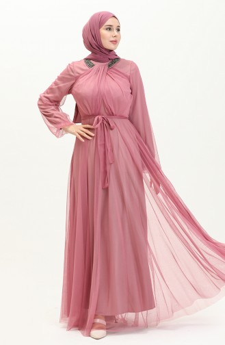 Robe de Soirée en Tulle 5414-01 Rose Pâle 5414-01