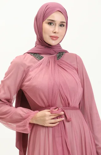 Tüll Abendkleid mit Steinen 5414-01 Rose 5414-01