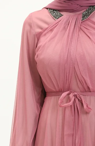 Tüll Abendkleid mit Steinen 5414-01 Rose 5414-01