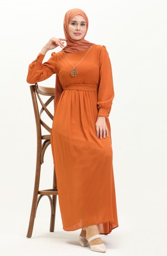 Chiffonkleid mit Halskette 3687-07 Senf 3687-07