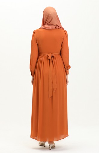 Chiffonkleid mit Halskette 3687-07 Senf 3687-07