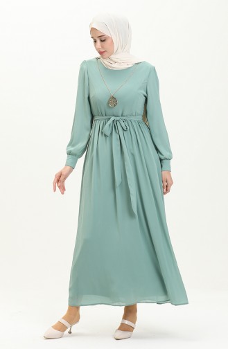 Necklace Chiffon Dress 3687-10  Almond Green 3687-10