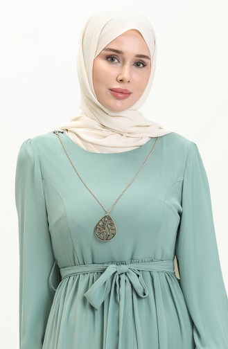 Necklace Chiffon Dress 3687-10  Almond Green 3687-10