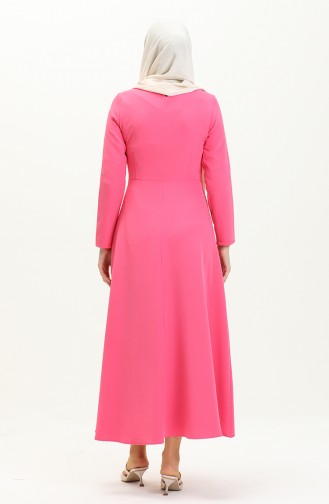 فستان بهدب بتصميم سلسلة  4274-07 فوشي 4274-07