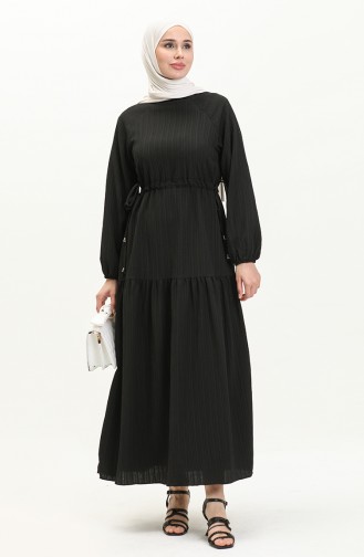 Gerafftes Kleid 4333-05 Schwarz 4333-05