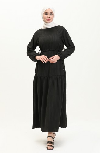 Gerafftes Kleid 4333-05 Schwarz 4333-05