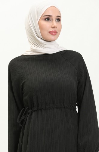 Gerafftes Kleid 4333-05 Schwarz 4333-05