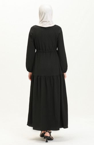 Gerafftes Kleid 4333-05 Schwarz 4333-05