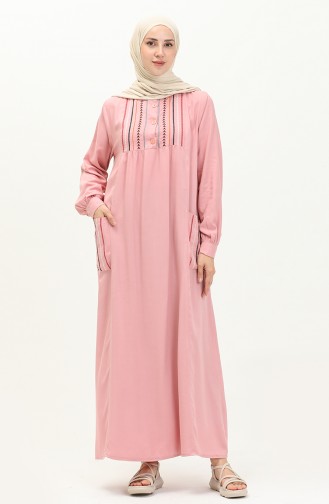 Nakışlı Belmando Elbise 24Y8728-01 Pembe