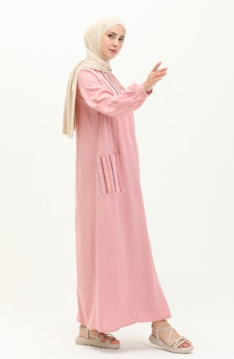 Nakışlı Belmando Elbise 24Y8728-01 Pembe