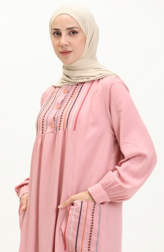Nakışlı Belmando Elbise 24Y8728-01 Pembe