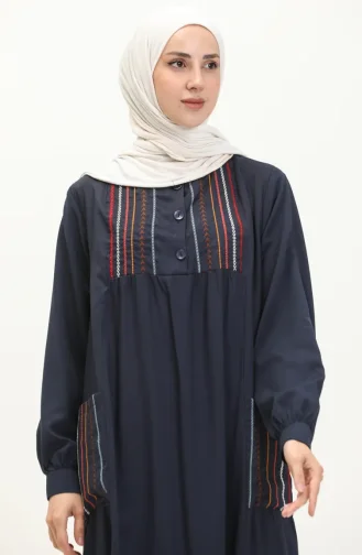 Nakışlı Belmando Elbise 24Y8728-04 Lacivert