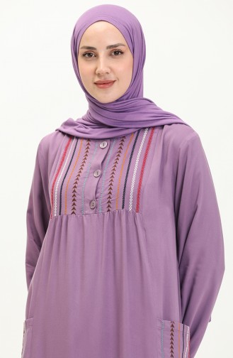 Nakışlı Belmando Elbise 24Y8728-07 Lila