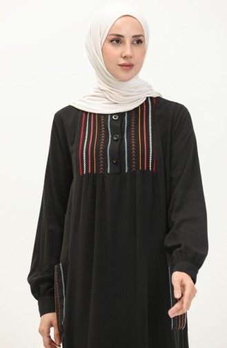 Nakışlı Belmando Elbise 24Y8728-09 Siyah