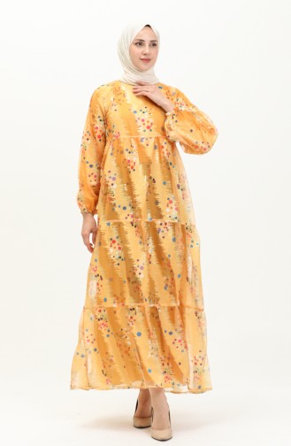 Printed Chiffon Dress  24Y8874-01 Yellow 24Y8874-01