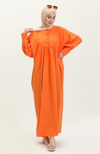 فستان بأكمام فراشة 24Y8919-02 برتقالي 24Y8919-02
