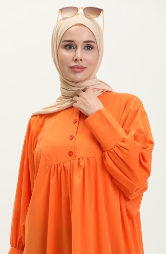 Yarasa Kol Elbise 24Y8919-02 Oranj