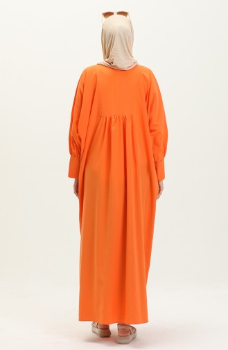 فستان بأكمام فراشة 24Y8919-02 برتقالي 24Y8919-02