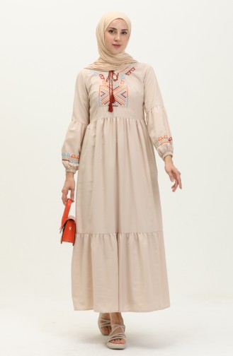 Embroidered Dress 24Y8968-06 Beige 24Y8968-06