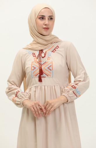 Embroidered Dress 24Y8968-06 Beige 24Y8968-06